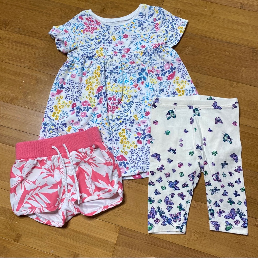 Lot of 3 Old Navy graphic floral pieces 12-18M - Picture 1 of 6